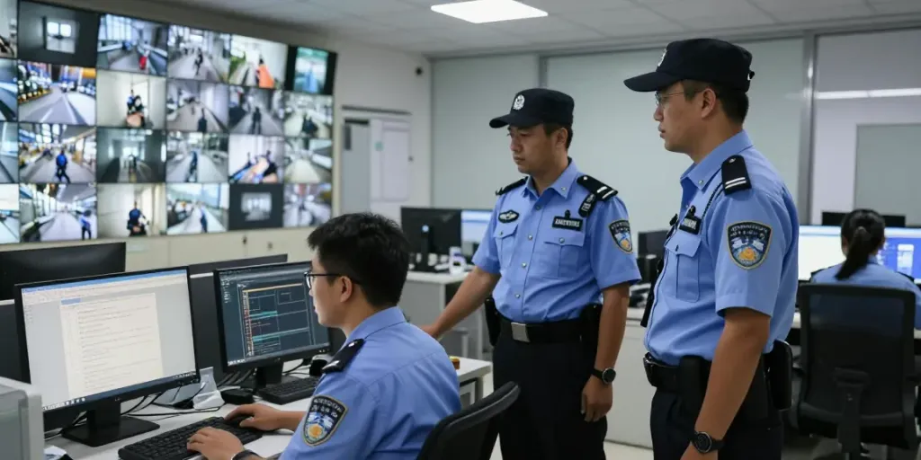 Local security solutions provider assessing safety measures with trusted personnel.